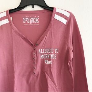 Vs Pink “Allergic To Mornings” Sleep Long Sleeve